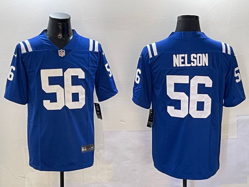 Men Indianapolis Colts 56 Nelson Blue Second generation 2024 Nike Limited NFL Jersey style 0108